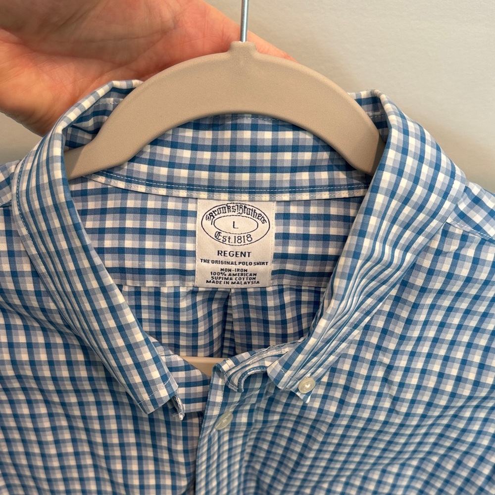 Brooks Brothers Men's Blue Plaid Shirt